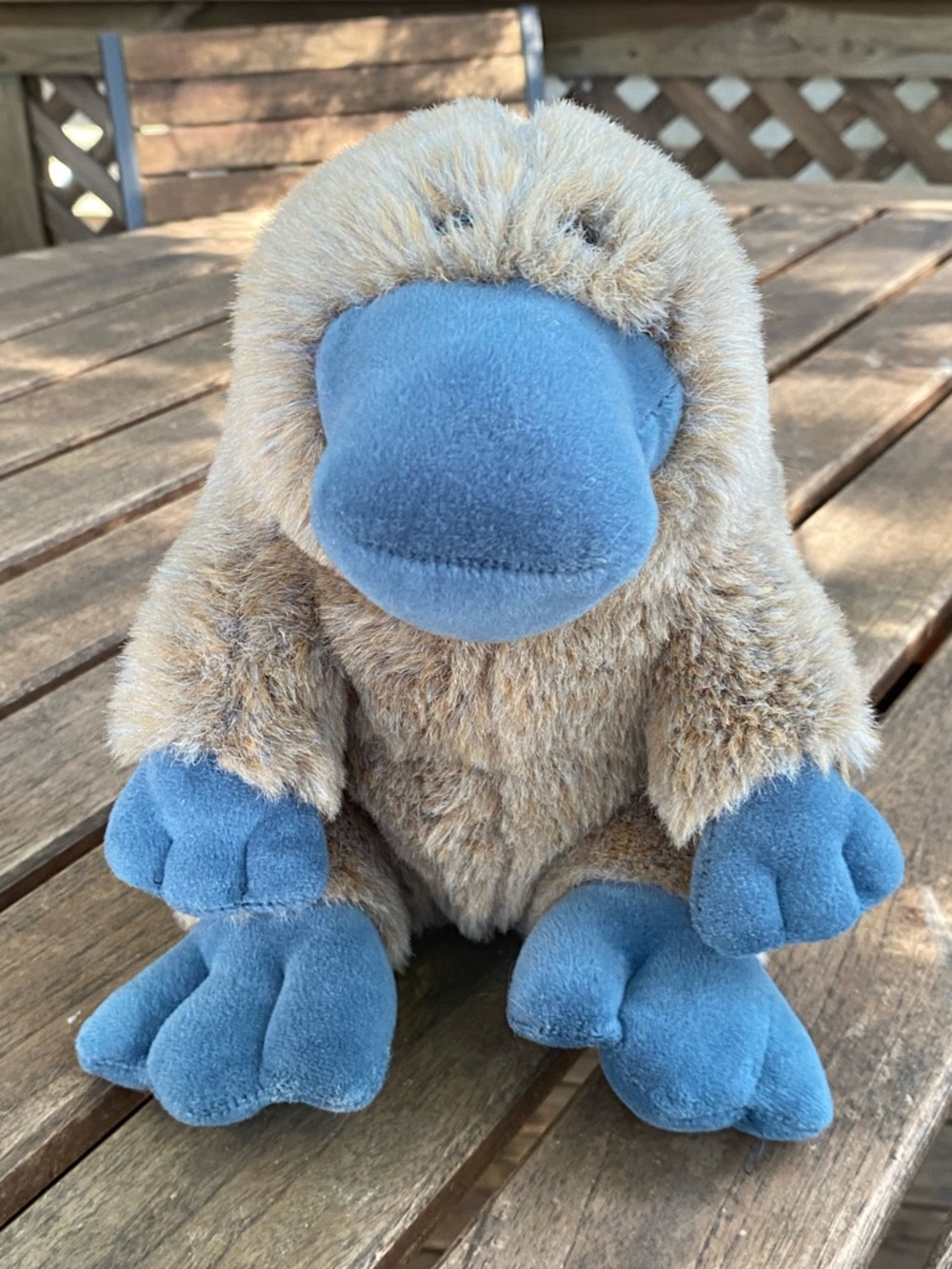 Vintage Gund Plush Platypus Stuffed Animal Brown Blue Child Toy Cute Cuddly